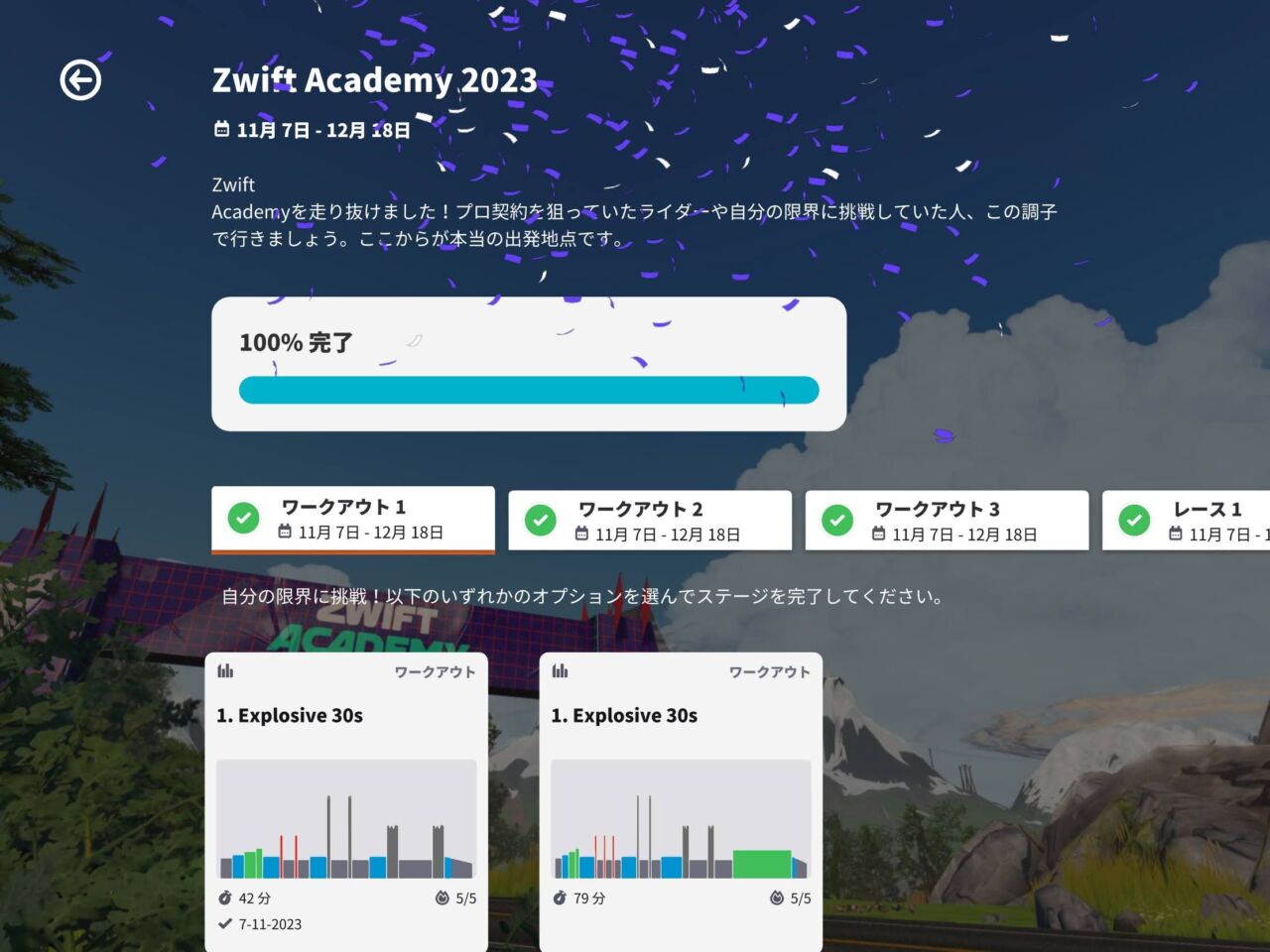 ZWIFT Academy 2023が完了しました