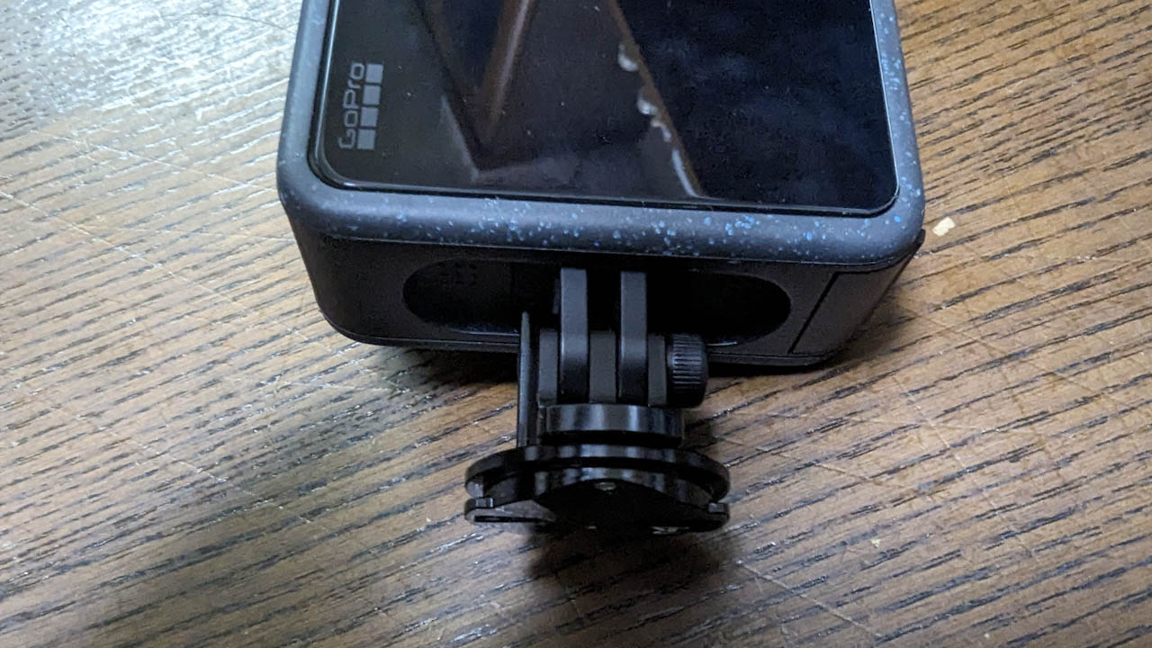 GoProの自転車マウントの変更と、バッテリーなし撮影のテストをしました