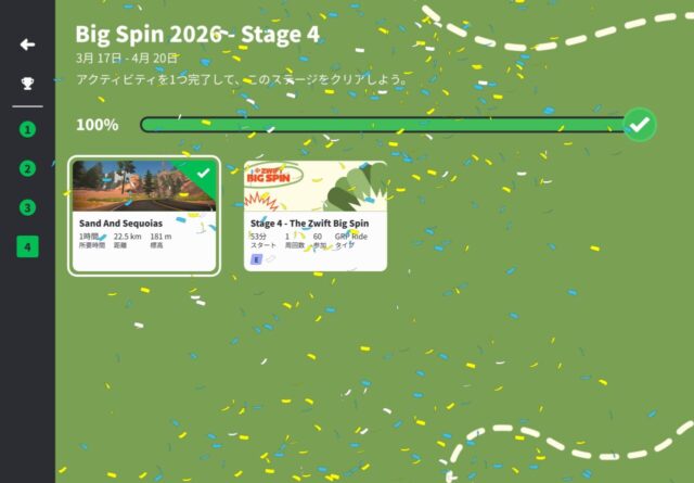 THE ZWIFT BIG SPINが終わりました