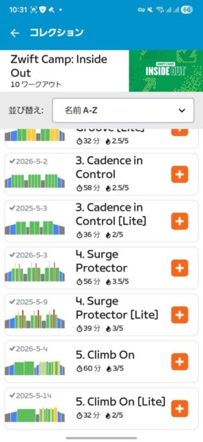 Zwift CampのInside Out(Long)を埋めました