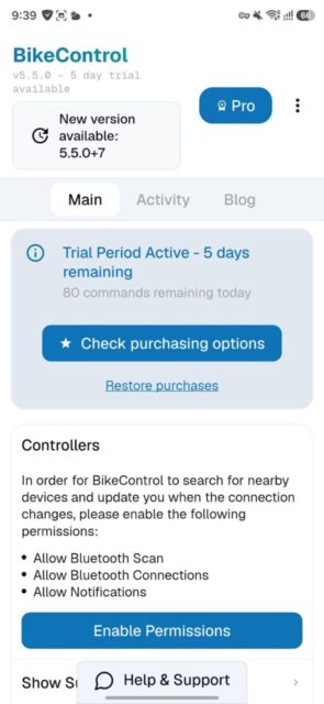 BikeControlアプリを使ってみました