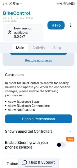 BikeControlアプリを使ってみました