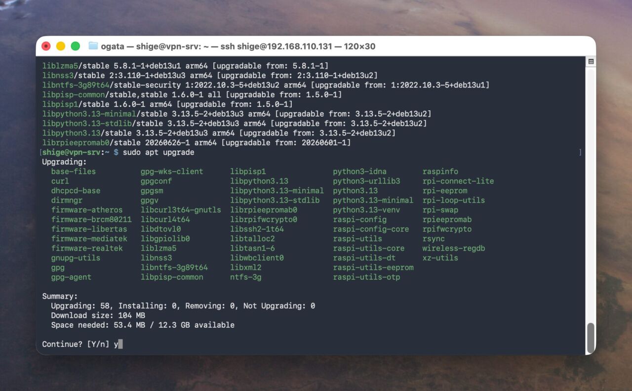 Raspberry Pi 3BにNASを構築