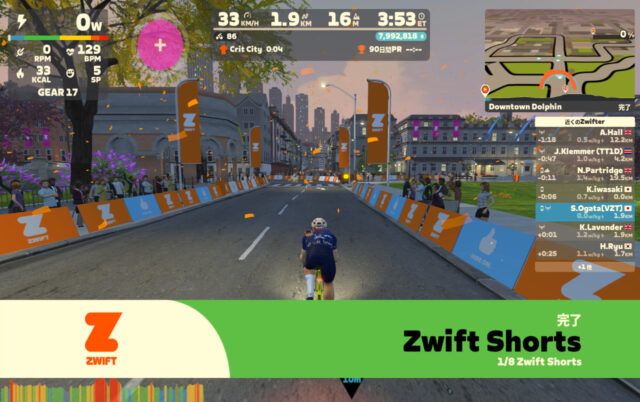 Zwift Shortsイベント埋めました